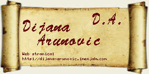Dijana Arunović vizit kartica